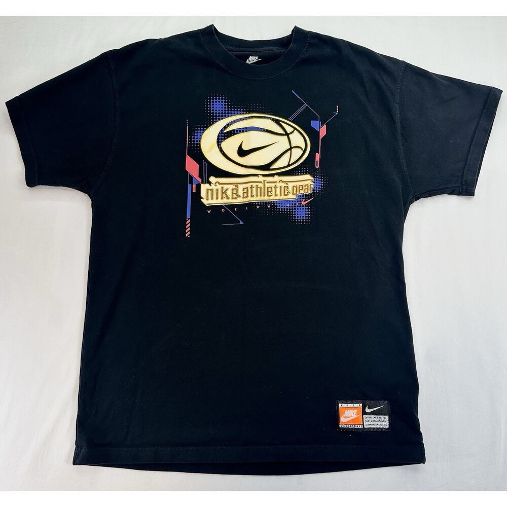 Nike Basketball Graphic T Shirt Mens Medium Black Athletic Gear Swoosh Logo Tee